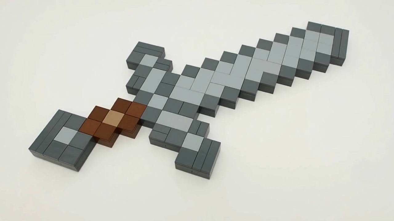 乐高积木moc,拼装我的世界钻石宝剑