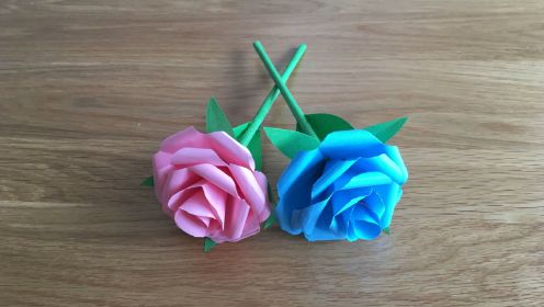 折纸玫瑰花，教你制作漂亮的玫瑰花，折纸教程