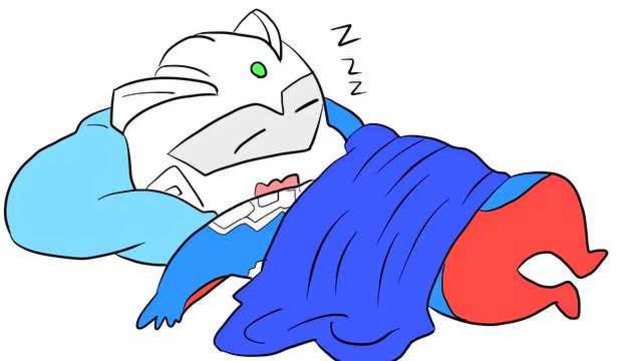 爱睡觉的q版赛罗奥特曼儿童卡通简笔画