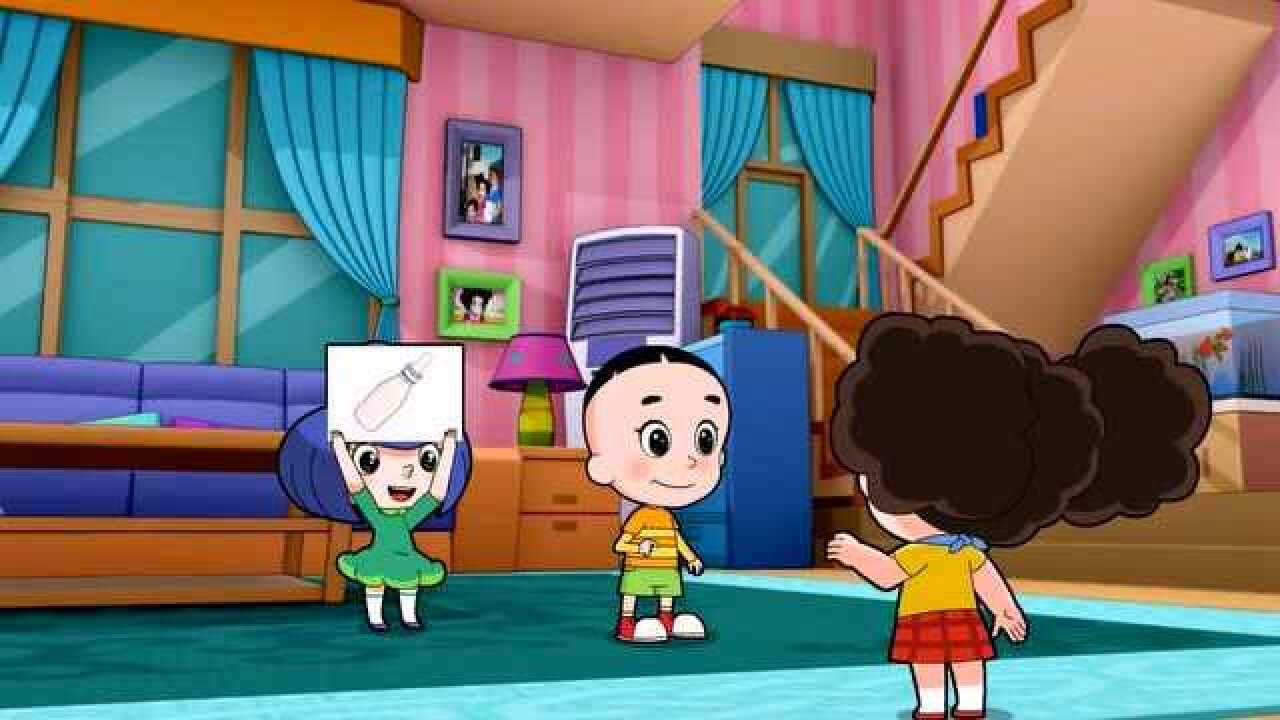 小苹果和大头儿子猜图片配合得很默契棉花糖不开心