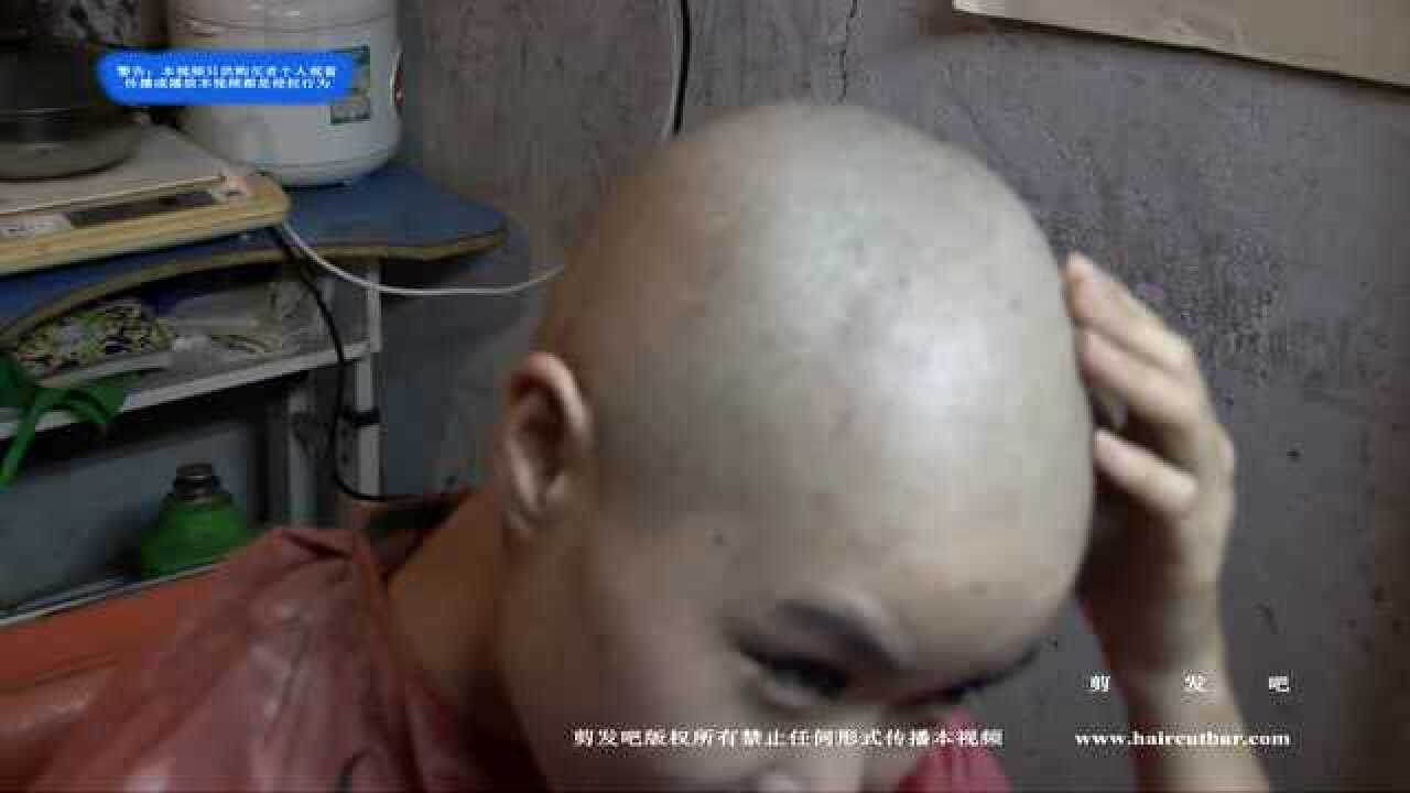 剪发吧作品——美女头发由长到短，再由短到光头全过程!_腾讯视频