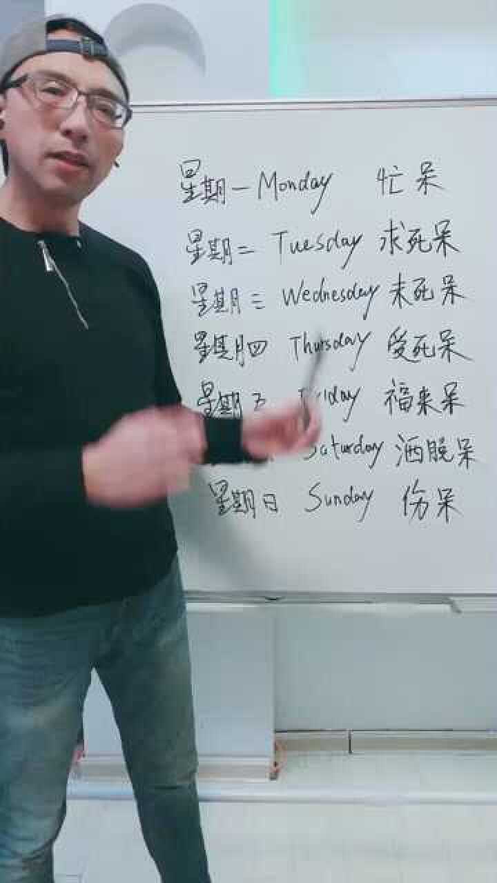 星期一到星期日英语单词怎么记？_腾讯视频