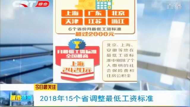 你涨工资了没?人资和社保部:2018年共有15个省调整最低工资标准