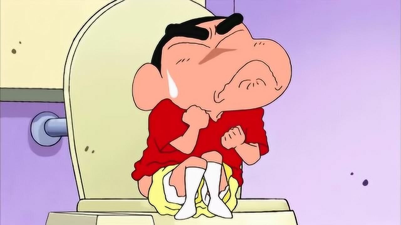 蜡笔小新小新在厕所拉粑粑却发现没有卫生纸了怎么办