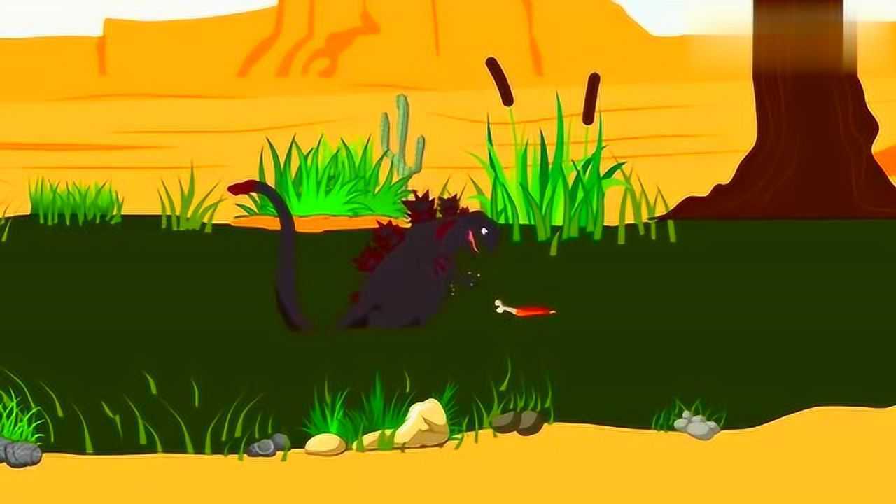 红莲哥斯拉掉进沼泽 趣味动漫