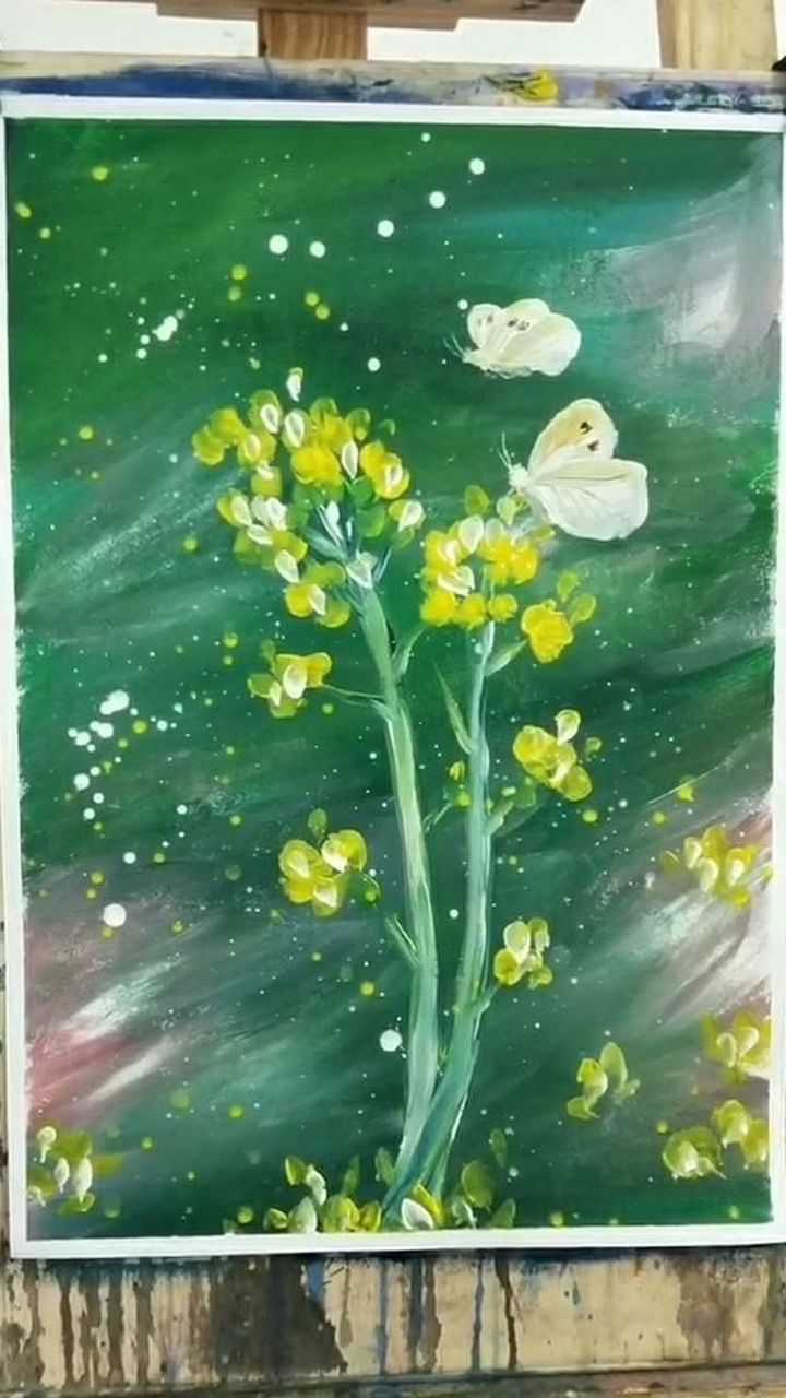 油菜花水粉画