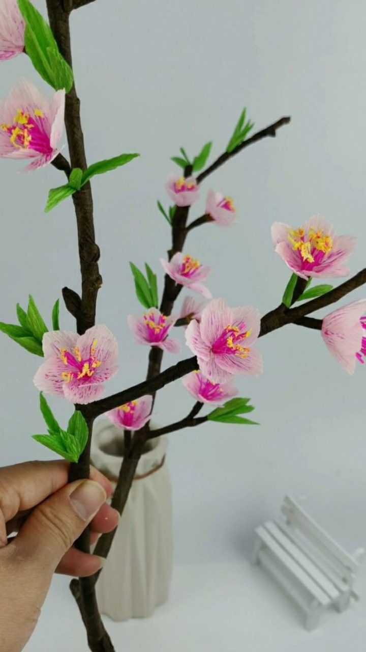 纸桃花手工制作,随意学.