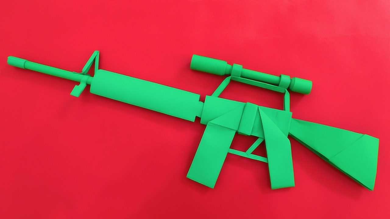 教你用纸制作一把m16狙击步玩具枪拿着特别结实还酷炫