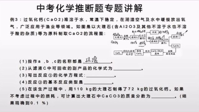 中考化学:推断题专题讲解3,结合工艺流程图推断物质类别!