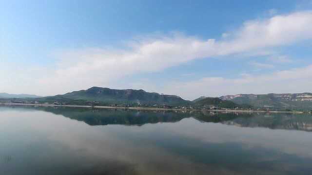 探访济南卧虎山水库,蓝天白云绿水青山,风景美如画卷