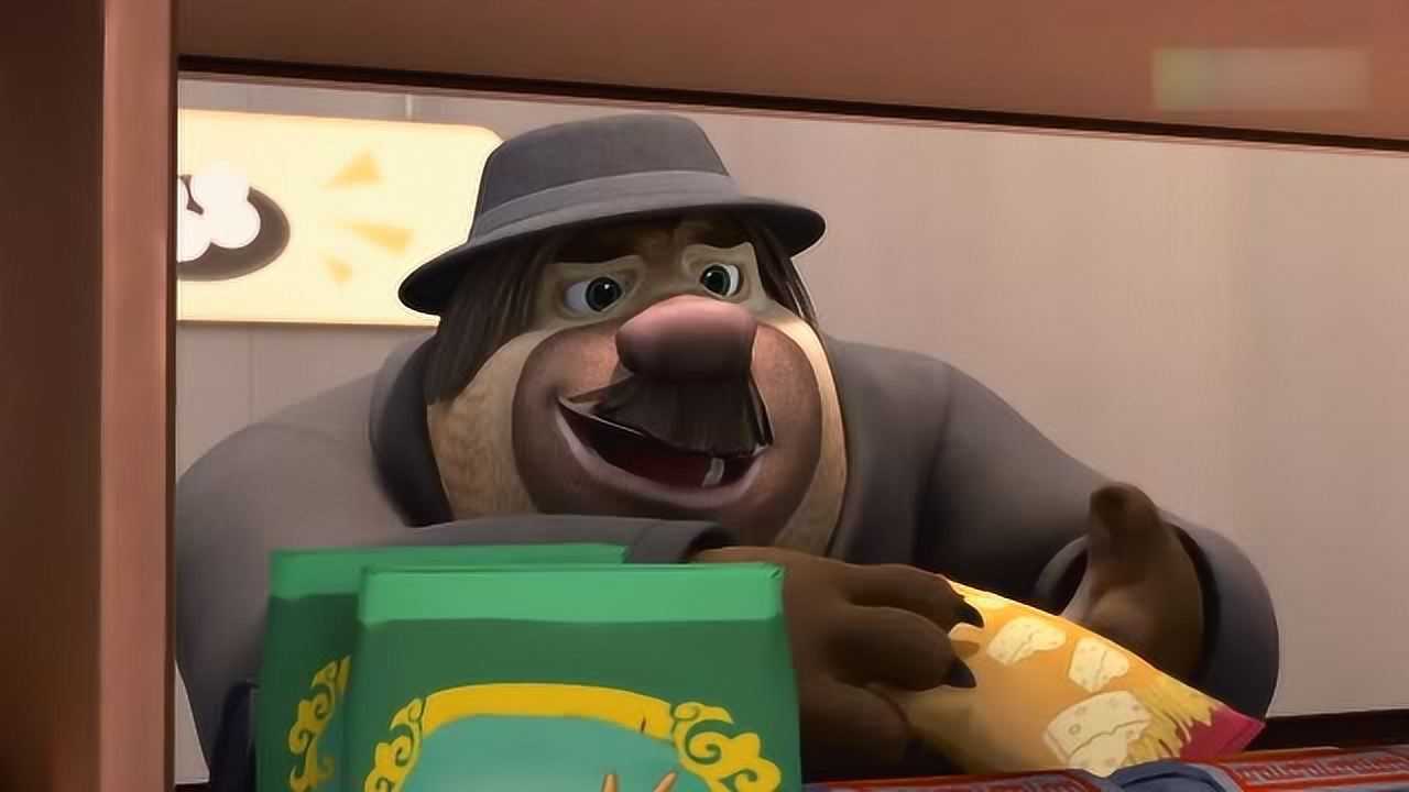 《熊出没》:熊二也太可爱了,穿着大衣逛超市,都不怕被逮住吗