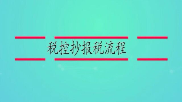 税控抄报税流程