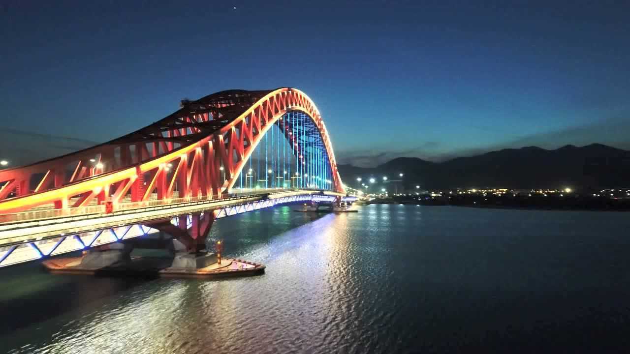 宁波梅山虹桥夜景灯光