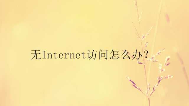 无Internet访问怎么办?