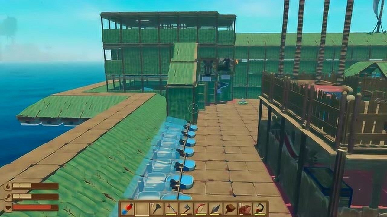 木筏求生:小伙伴建的清一色房子太好看了 就是颜色不对劲啊