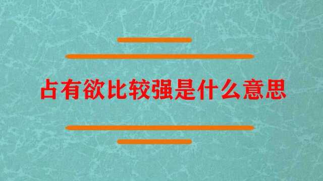 占有欲比较强是什么意思?