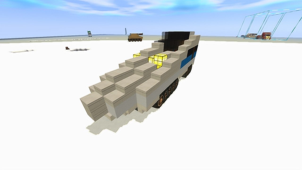 迷你世界黑科技迷你世界子弹火车头超级快的和谐号跟闪电一样快