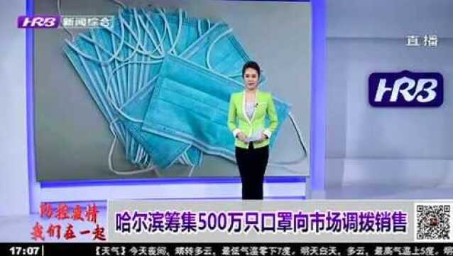 口罩来了!哈尔滨筹集500万只口罩向市场调拨销售 缓解一罩难求