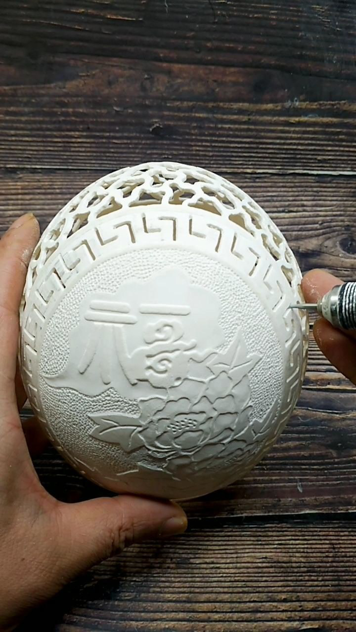鸵鸟蛋镂空教程
