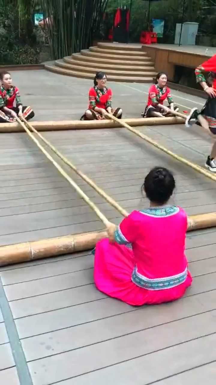 土家族竹竿舞!难度很大
