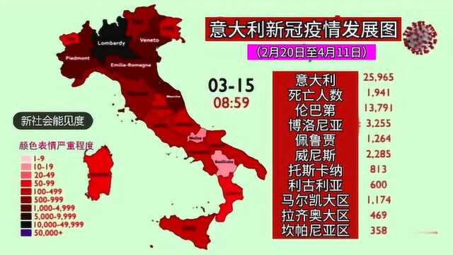 3分钟视频:意大利新冠肺炎扩散过程!听说要解封了,你觉得有没太早?