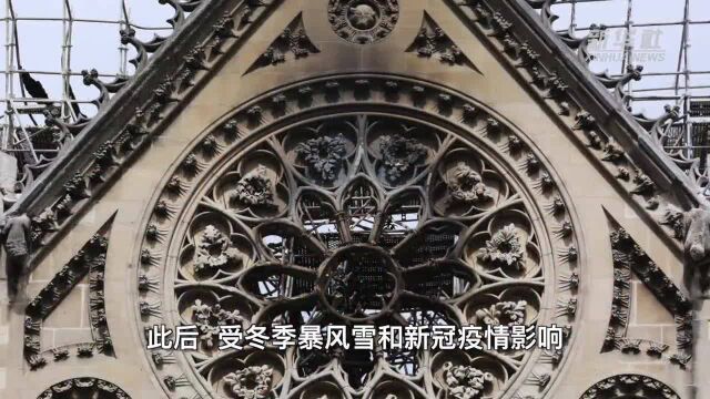 巴黎圣母院大火一周年 马克龙承诺5年内完成重建工作