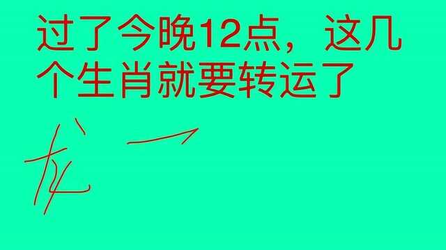 过了今晚十二点,这几大生肖马上就要转运了,其中有你吗