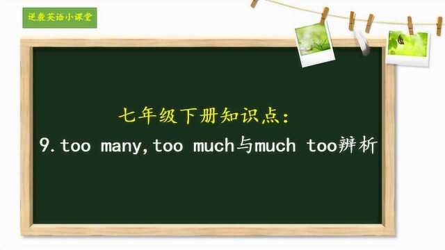 七年级下册:9.too many, too much与much too