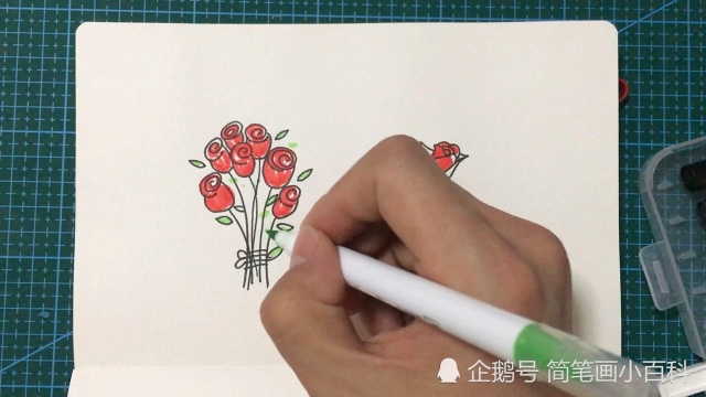 简笔画玫瑰花的画法,记得收藏哦