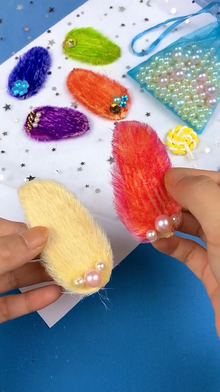 手工芒果发夹制作过程