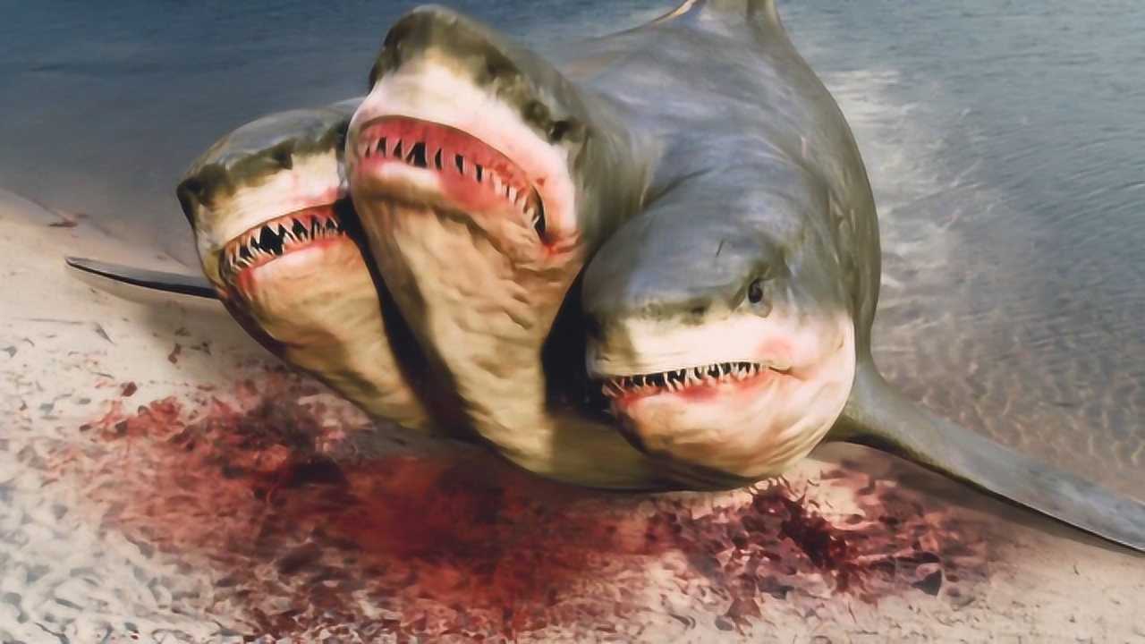 夺命三头鲨:美女下海游泳,不料被鲨鱼一口吞了,小伙吓懵了
