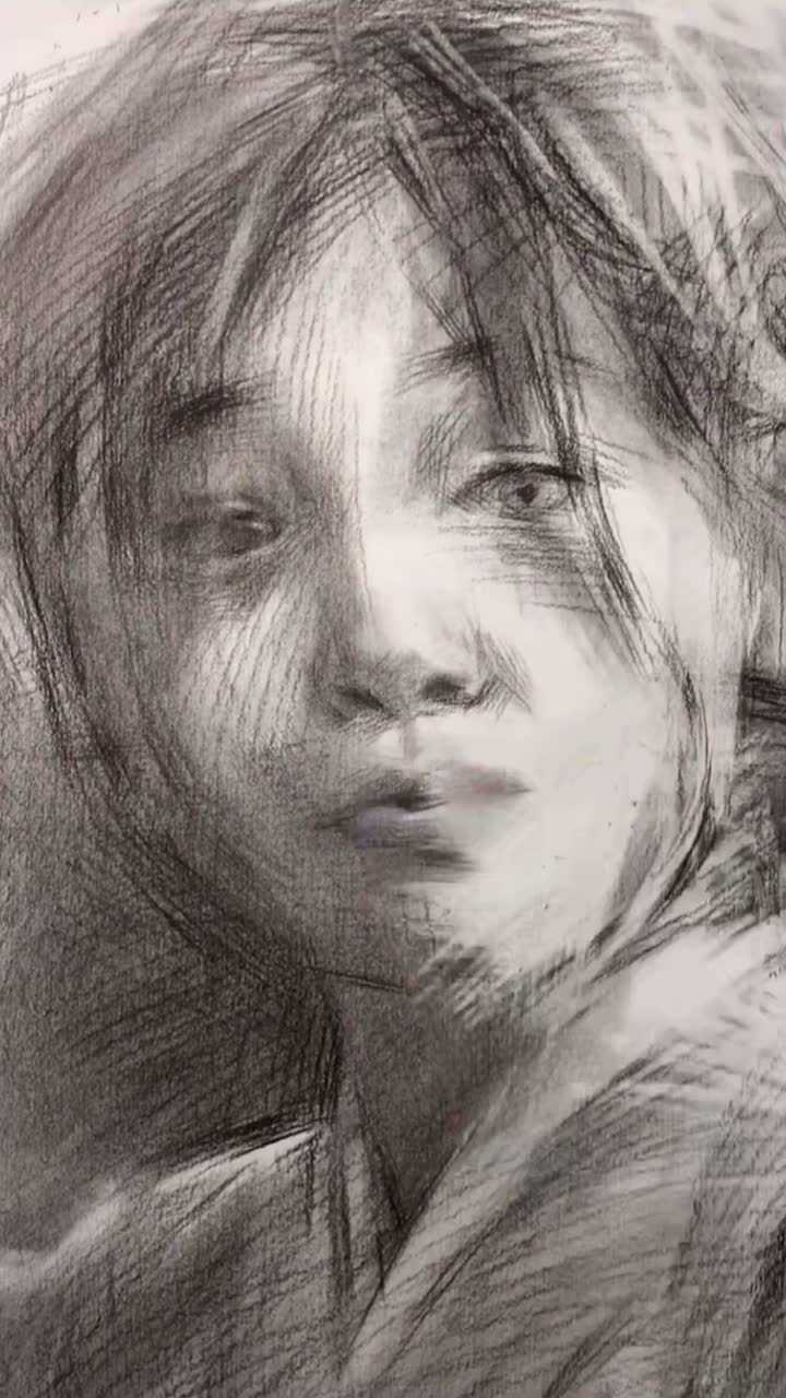 素描美少女小千代