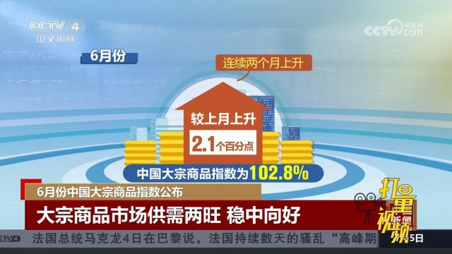 6月份中国大宗商品指数公布,市场出现供需两旺、稳中向好的特征