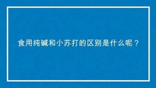 食用纯碱和小苏打的区别是什么呢?