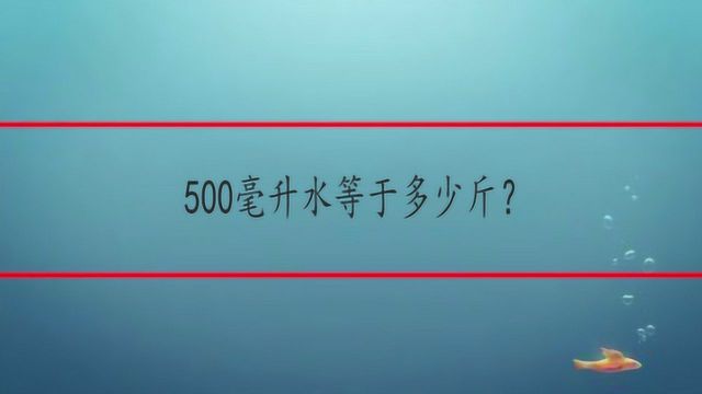 500毫升水等于多少斤?