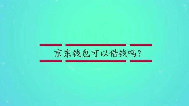 京东钱包可以借钱吗?