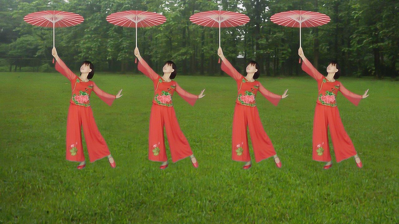 微妙广场舞江南情抒情优雅伞舞附背面演示