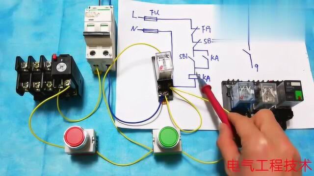 中间继电器自锁电路很难老电工方法不对,一根根教你看图接线