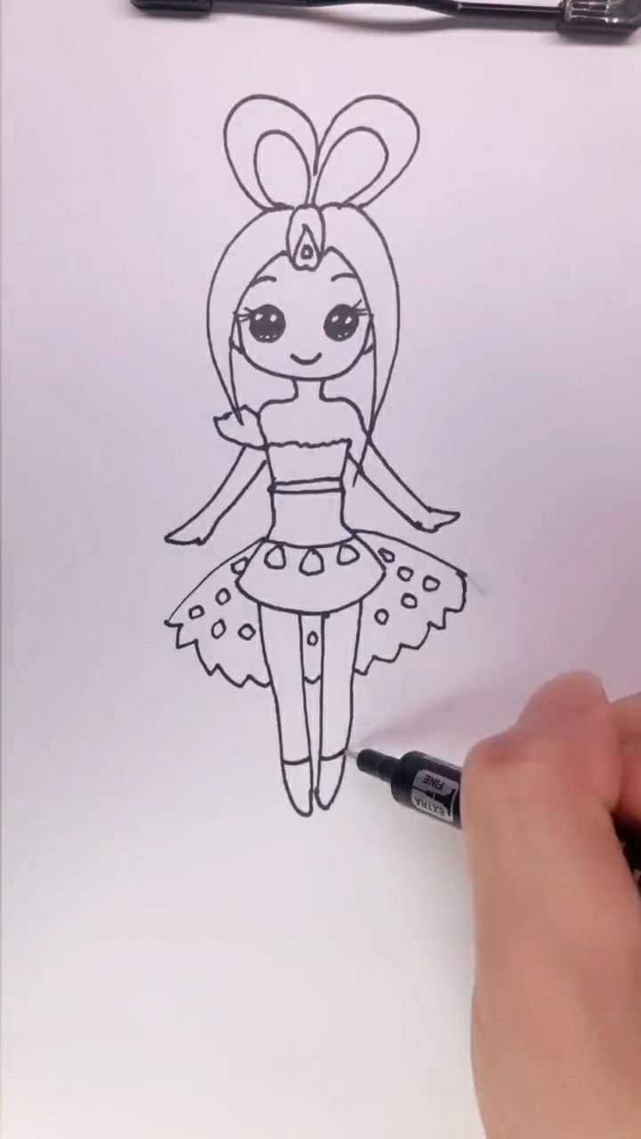 小仙子简笔画来了大家看我画的可不可爱