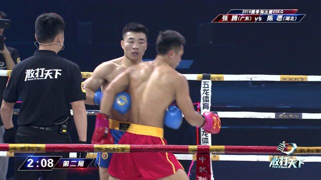 散打天下中国武术散打职业联赛2019赛季淘汰赛65kg张腾vs陈愿