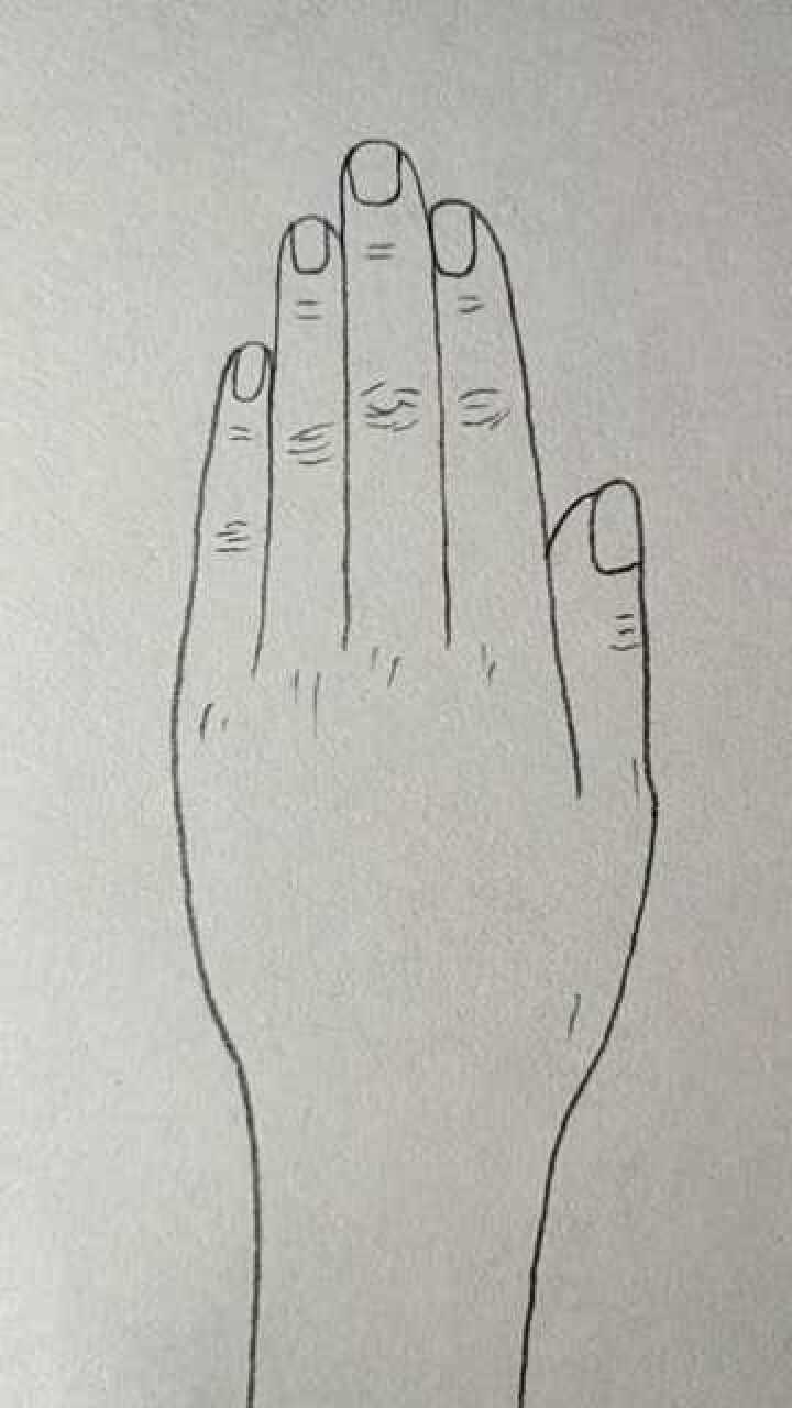 铅笔画,手掌