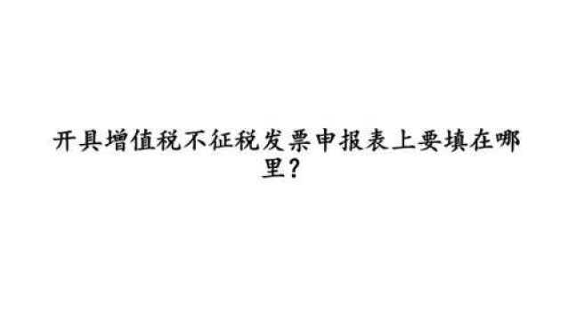 11、开具增值税不征税发票申报表上要填在哪里?