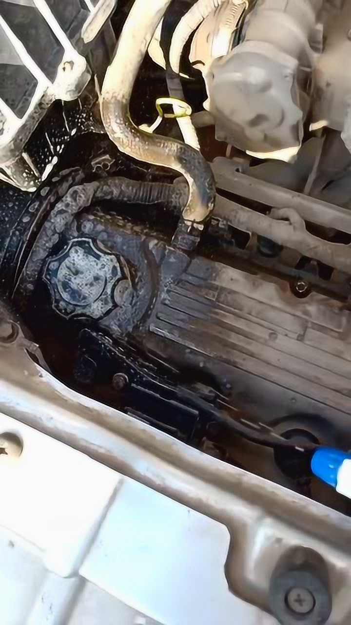 用机头水,居然可以把汽车发动机,清洗的这么干净!