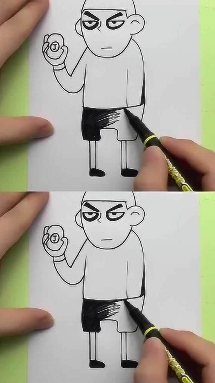 趣味动漫人物手绘:q版刺客伍六七简笔画,太萌了