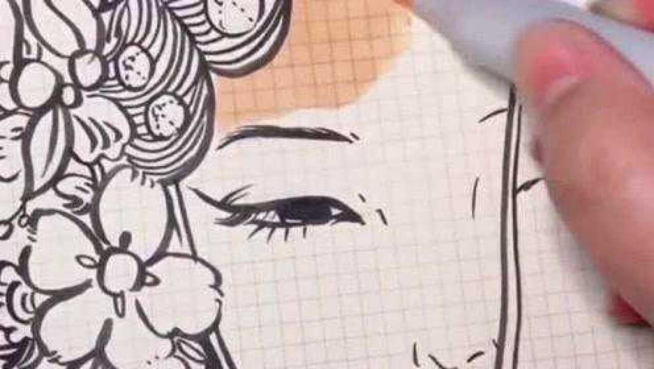 古风小花美到家，用马克笔绘制作品一点不比油彩差，神韵感觉都出来了！_高清1080P在线观看平台_腾讯视频