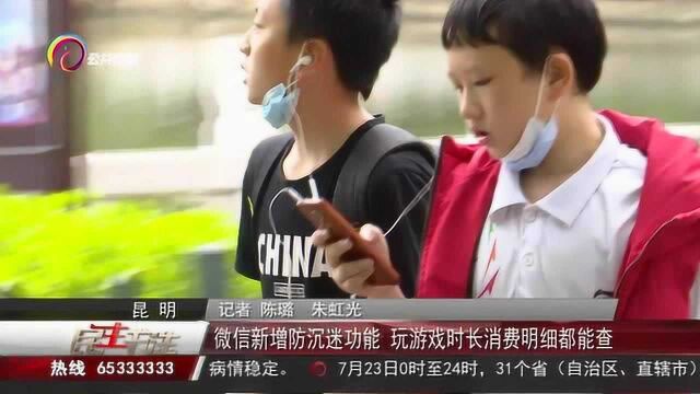 微信新增防沉迷功能 玩游戏时长消费明细都能查