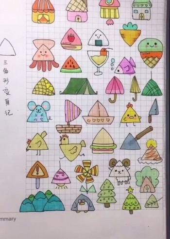 三角形作画幼儿园图片
