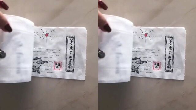 用卫生纸也能画画接下来打开一看!大师请赶快受我一拜