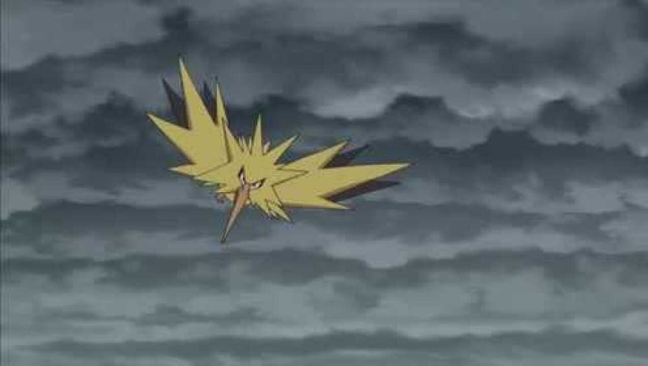 精灵宝可梦xyz三圣鸟神奇宝贝掌控雷电的闪电鸟出现