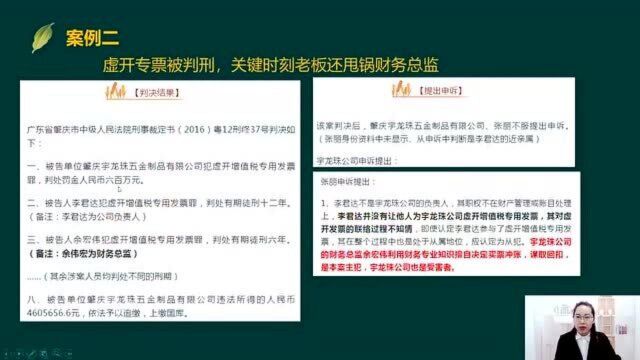 虚开专票被判刑,关键时刻老板还甩锅财务总监